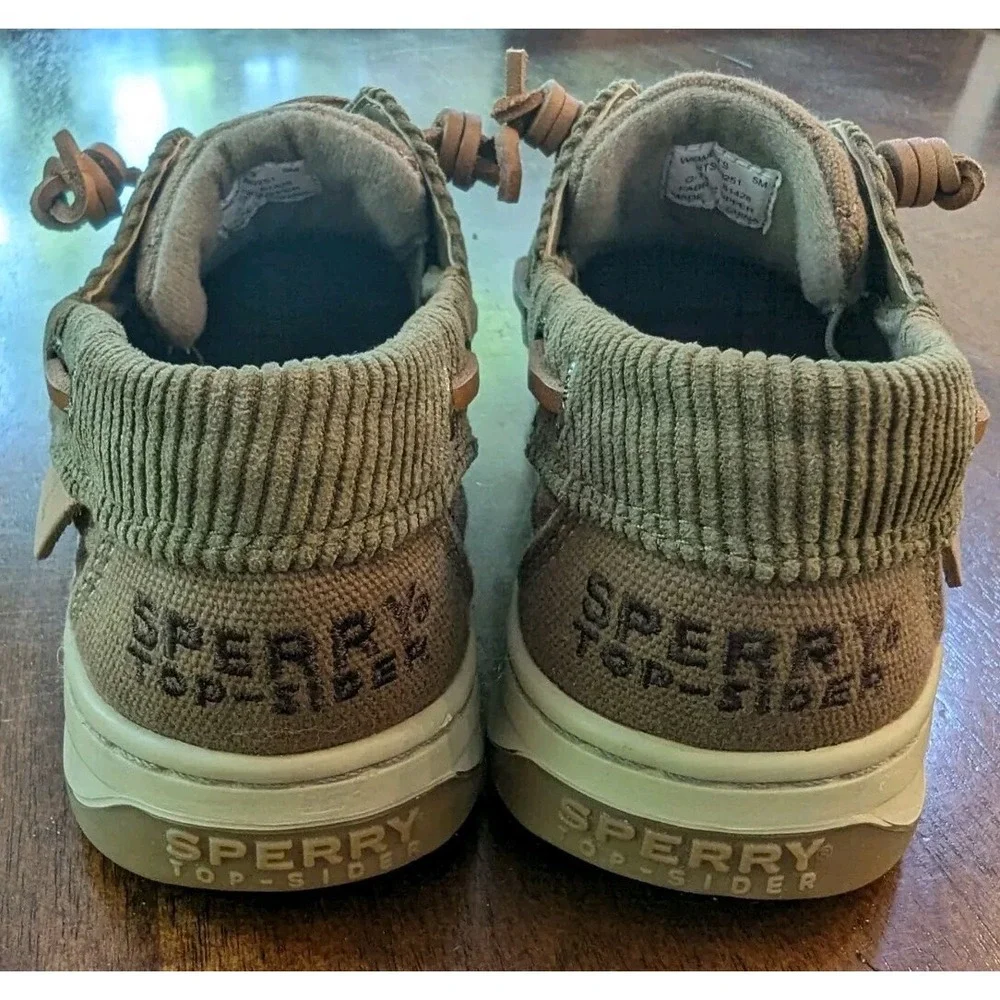 Sperry Top Sider Shoes Womens 5 M Boat Corduroy Brown Canvas Low Top STS90251
